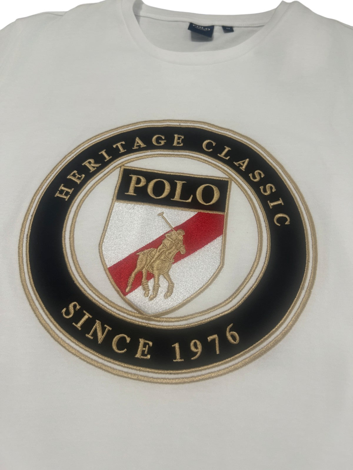 Polo T-Shirt Logo Shield White