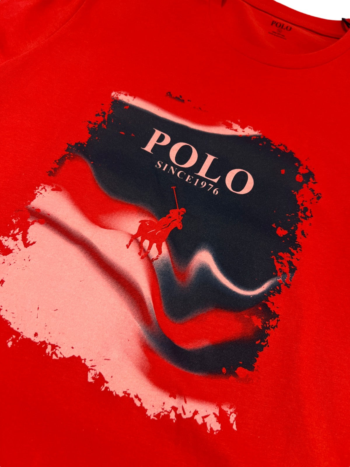 Polo T-Shirt Block Graphic Red