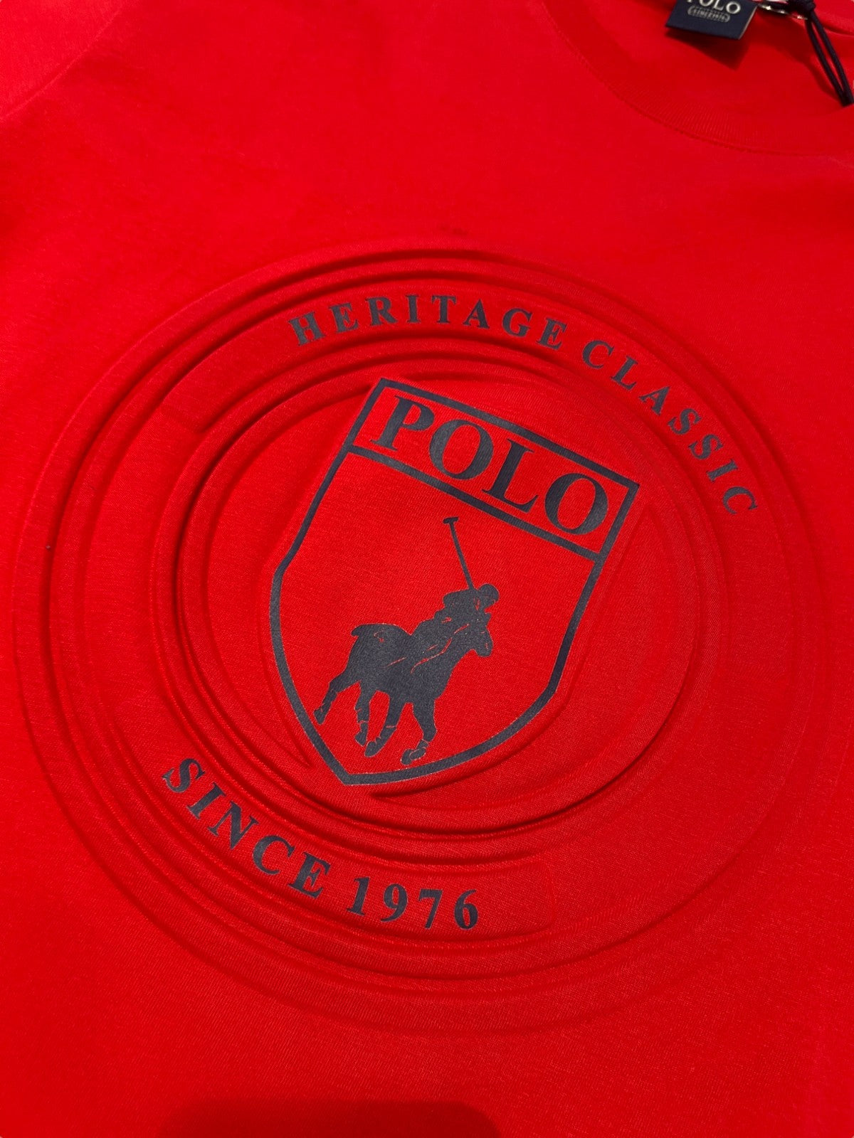 Polo T-Shirt Embossed Crest Red