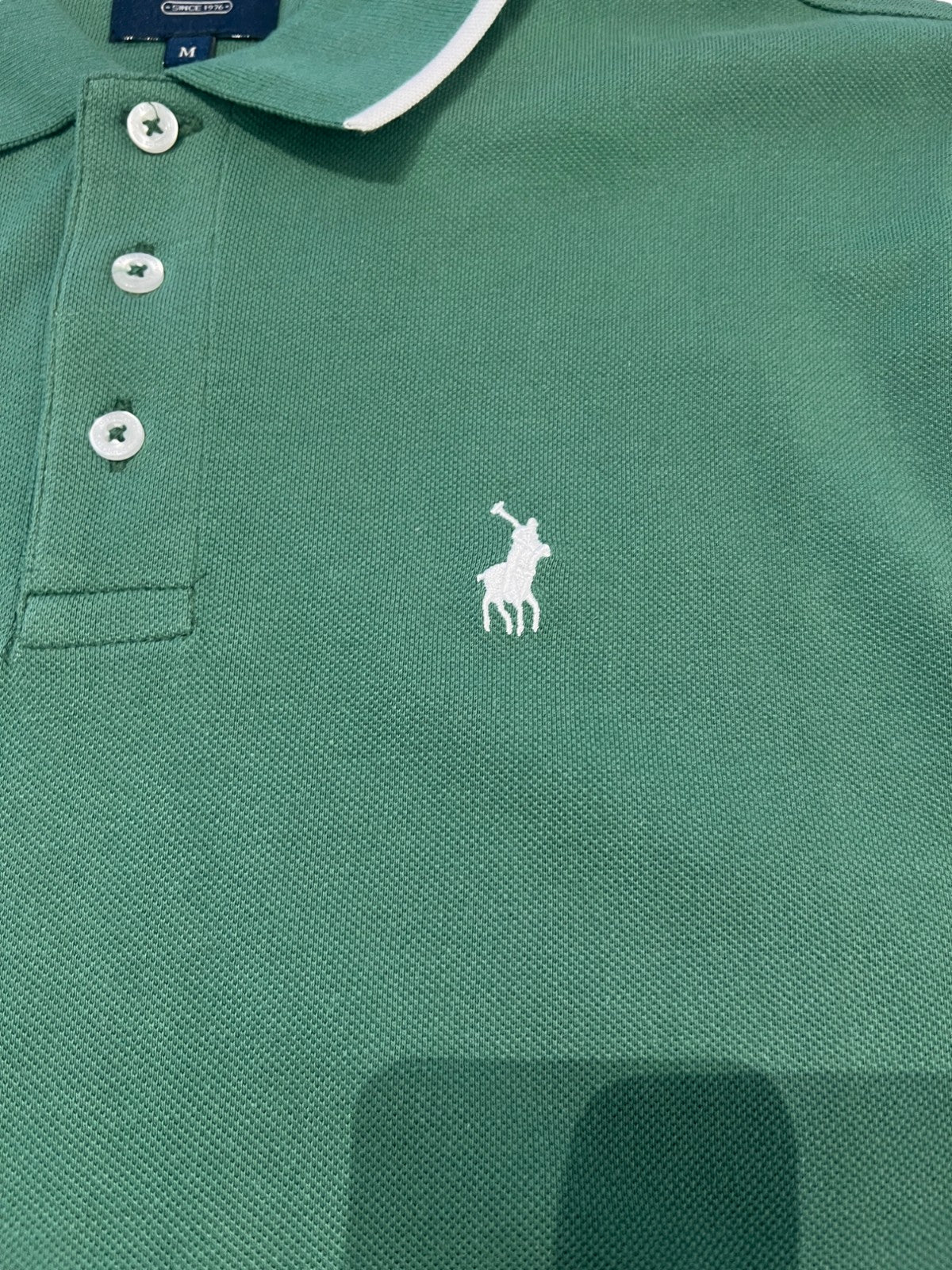 Polo Golfer Tipped Logo Pique Green