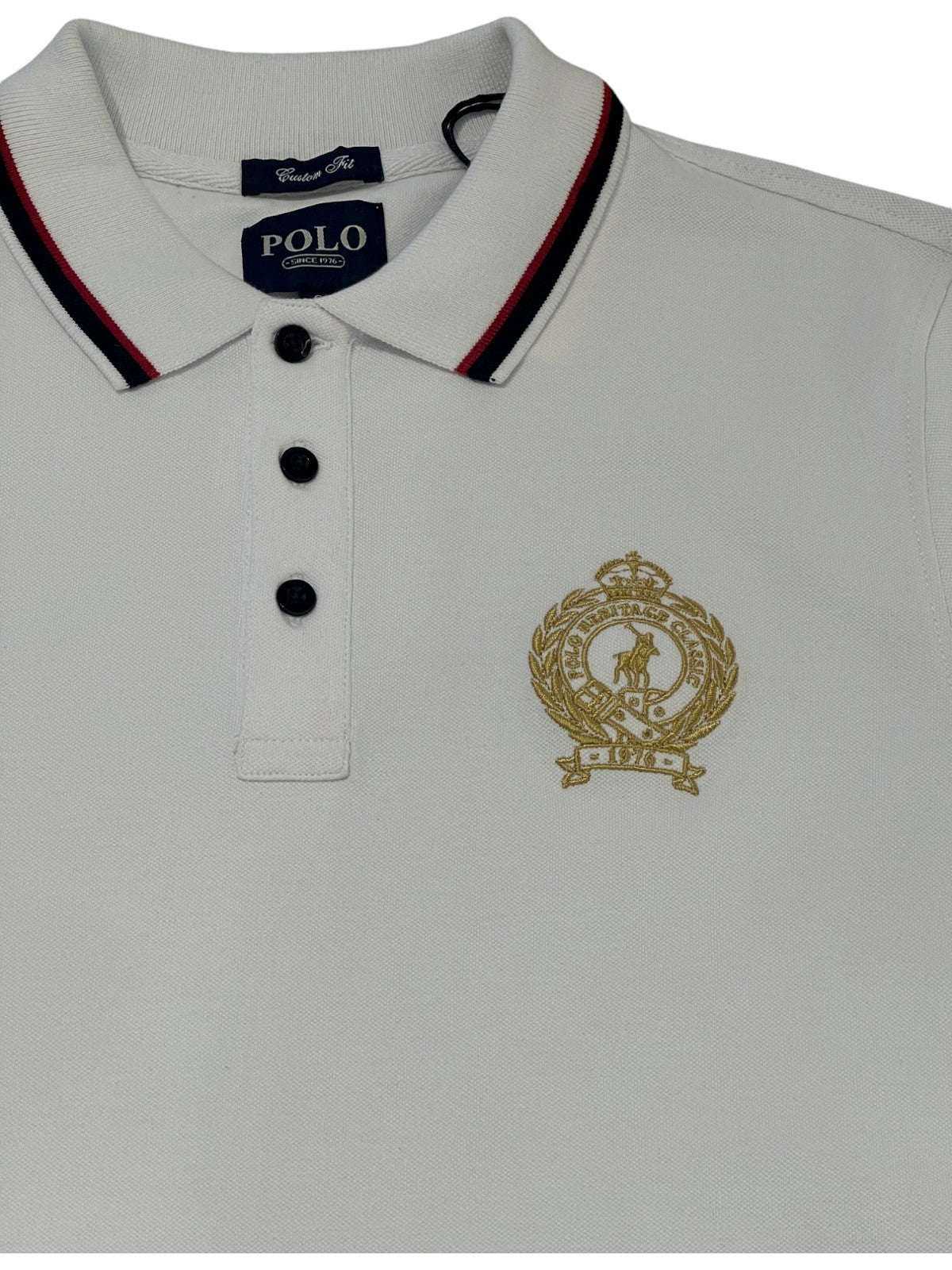 Polo Golfer Crest Logo White