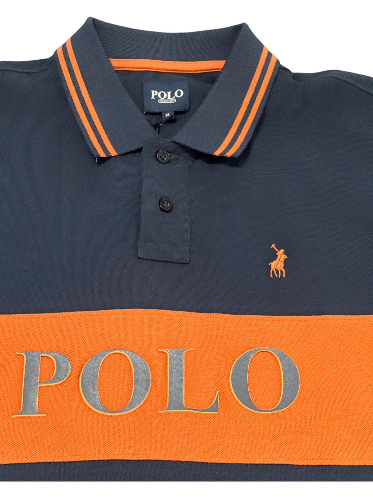 Polo Golfer Colourblock Navy Orange