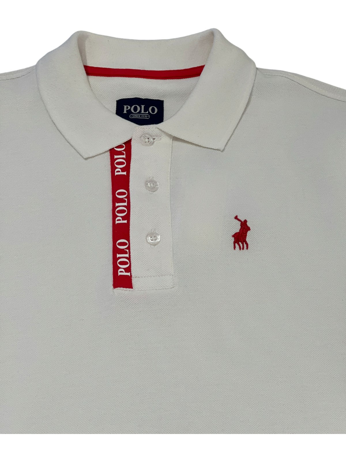 Polo Golfer Logo Placket White