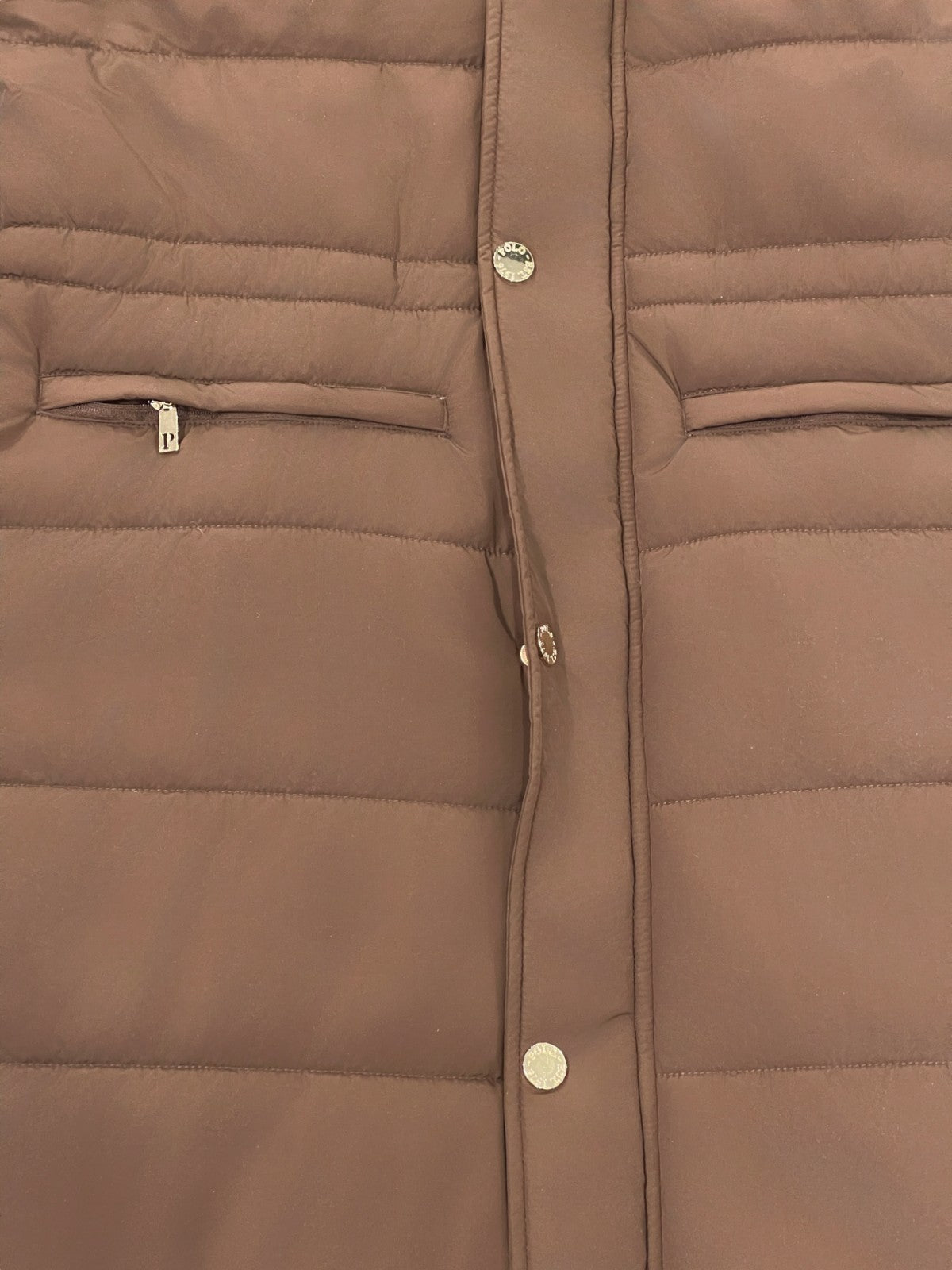 Polo Jacket Ladies Longer Length Puffer Chestnut