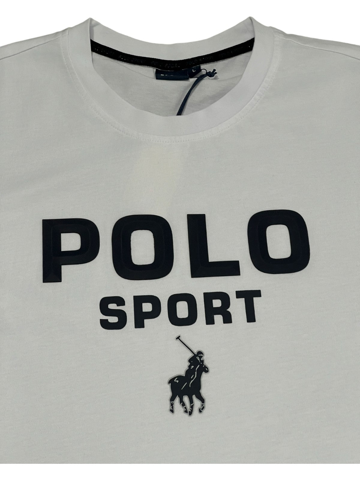 Polo T-Shirt Sport Logo White