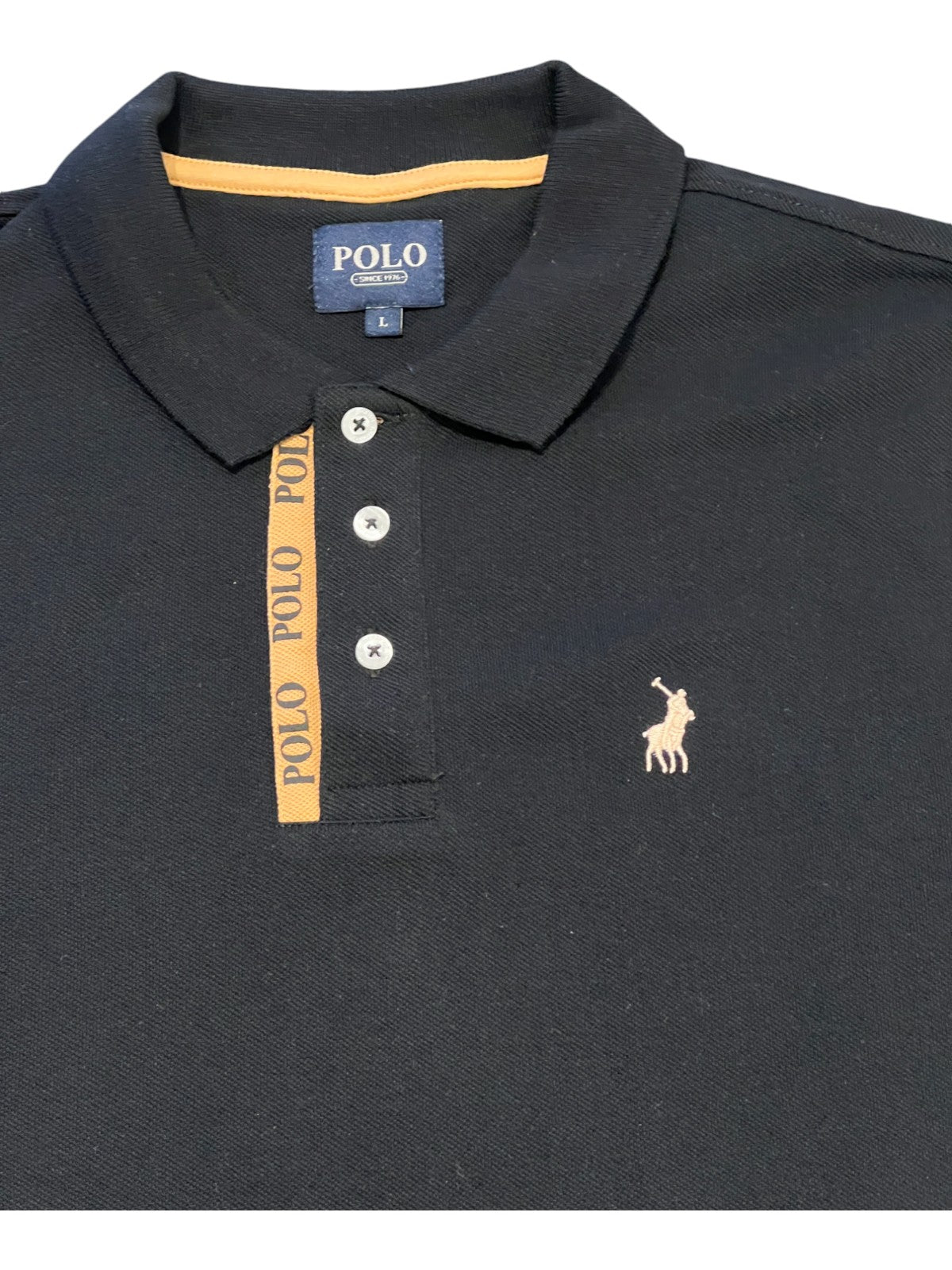 Polo Golfer Placket Black