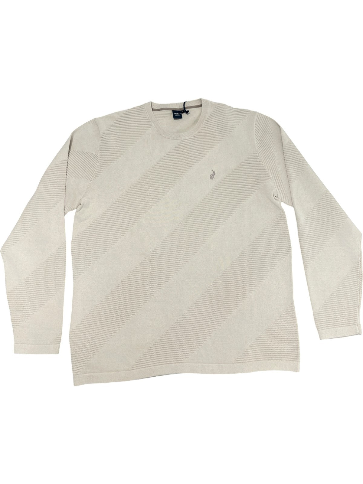 Polo Sweater Diagonal Texture Stone