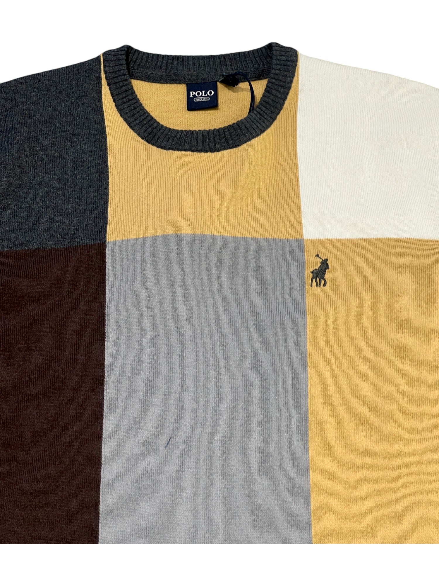 Polo Sweater Block Knitwear Camel