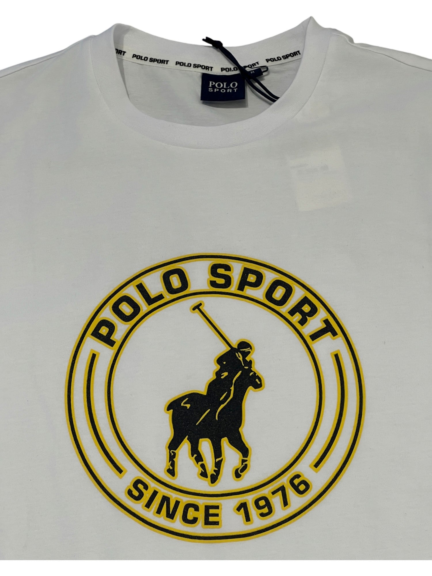 Polo T-Shirt Sport Block Logo White