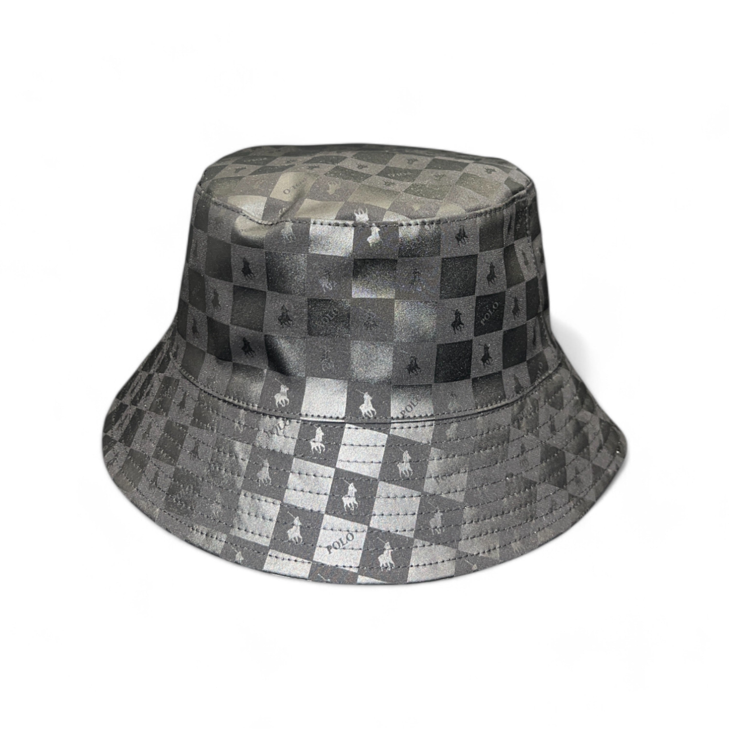 Polo Bucket Hat Block Monogram Reversible Black-White