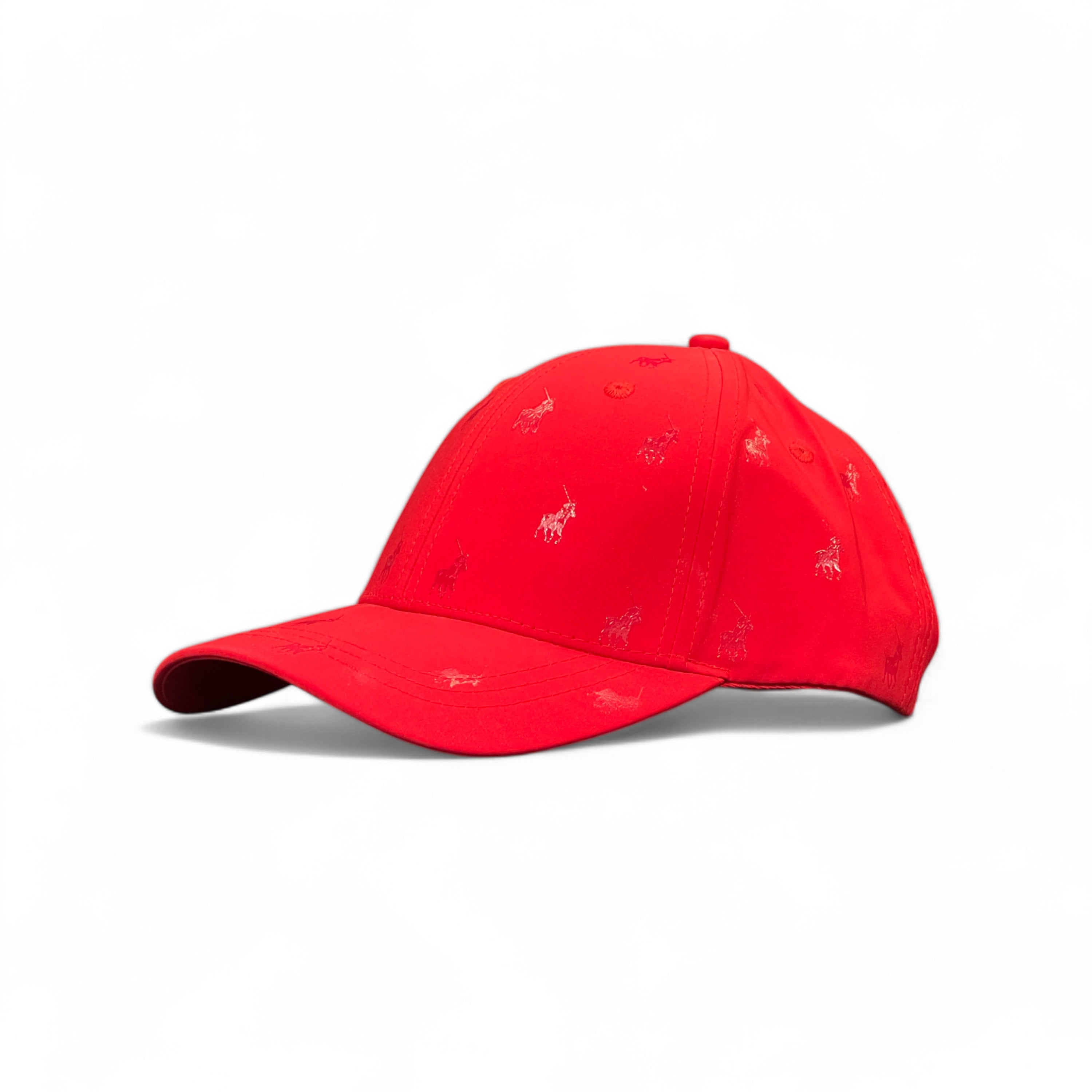 Polo Cap 6 Panel Monogram Peak Red