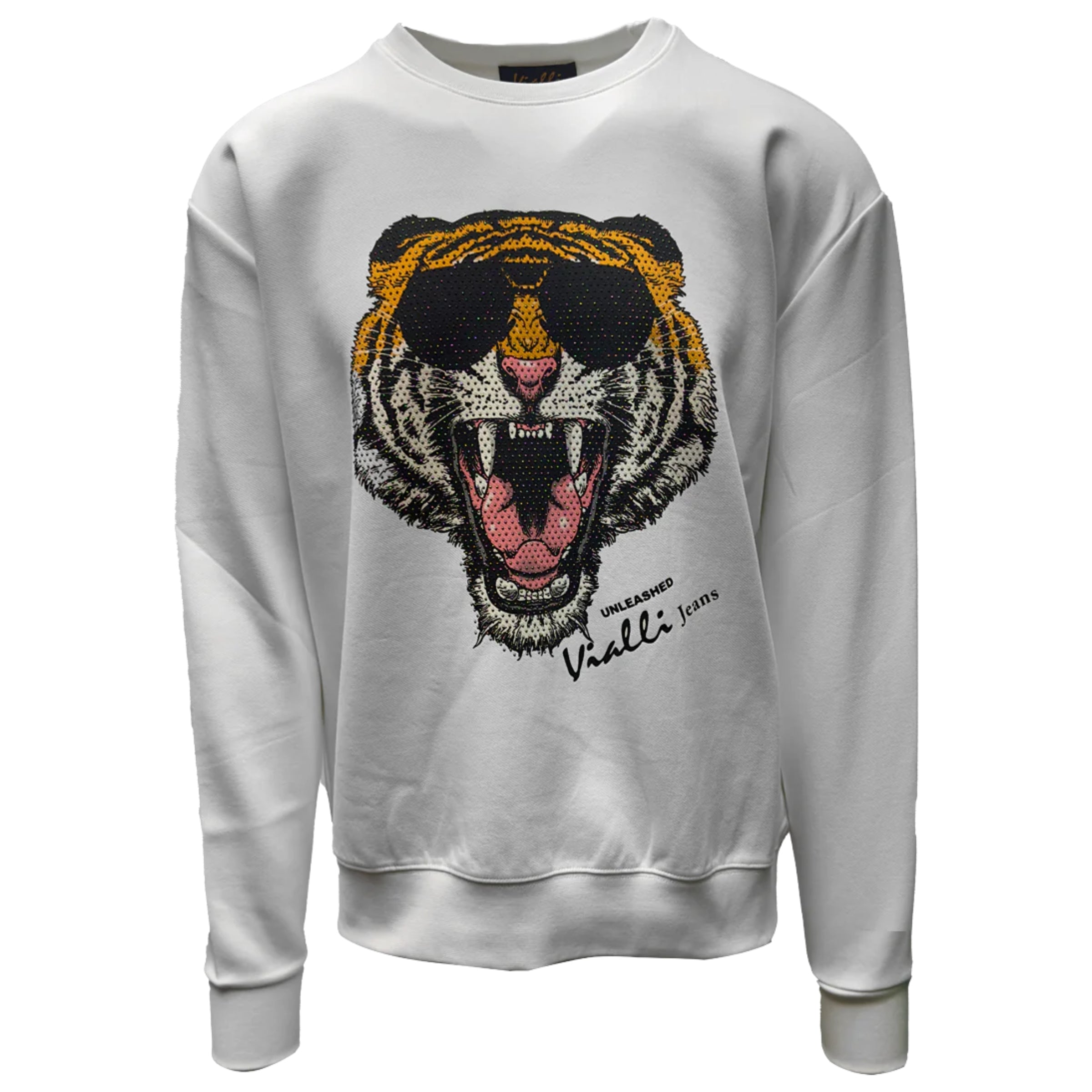 Vialli Sweater Tiger Unleashed Logo White