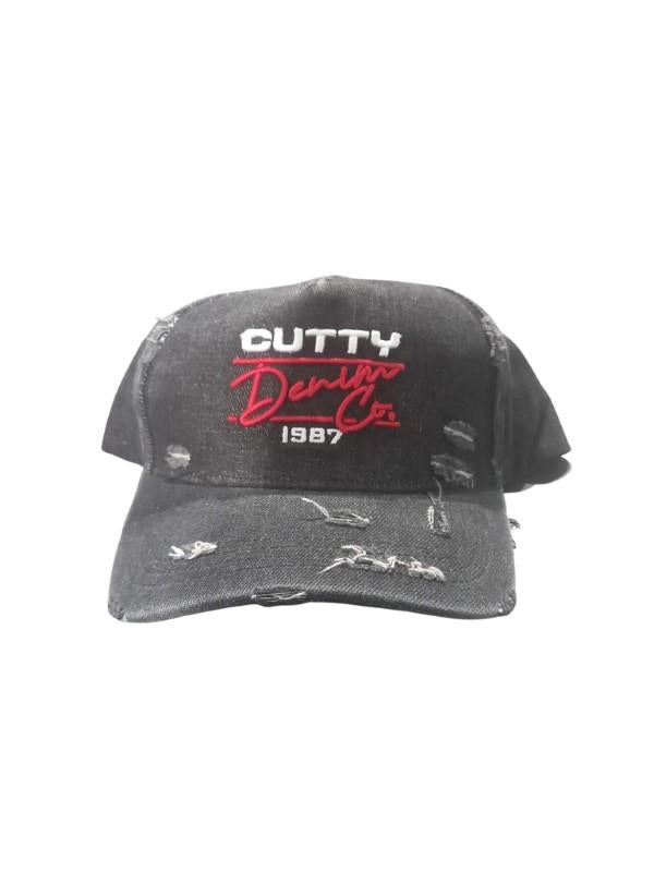 Cutty Cap Peak Ripped Black