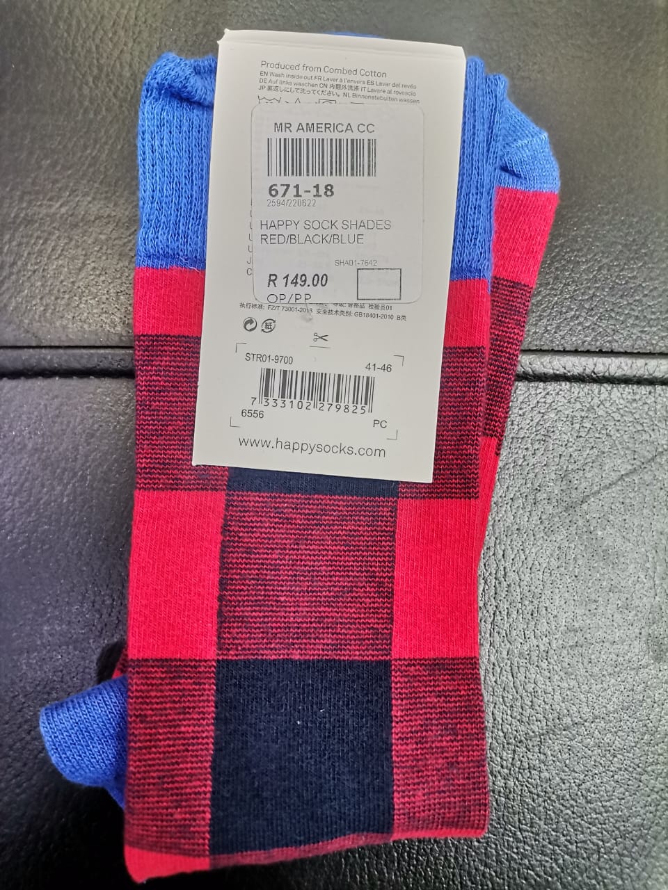 Happy Sock Shades Red Black Blue