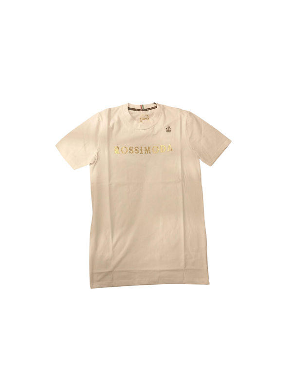 Rossimoda T-Shirt Foglio Logo Gold-White