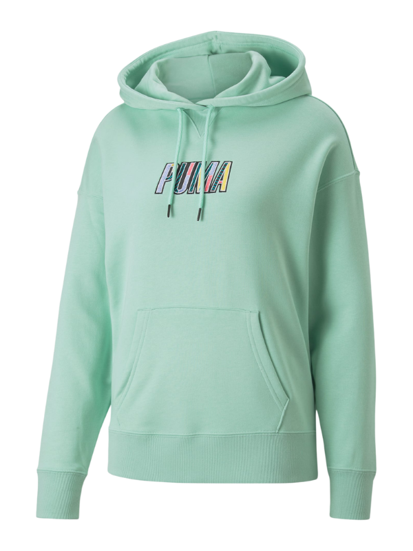 Puma Sweater Ladies Graphic Hoodie Mist Green