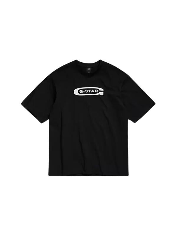 G-Star T-Shirt Distressed Old School Logo Black