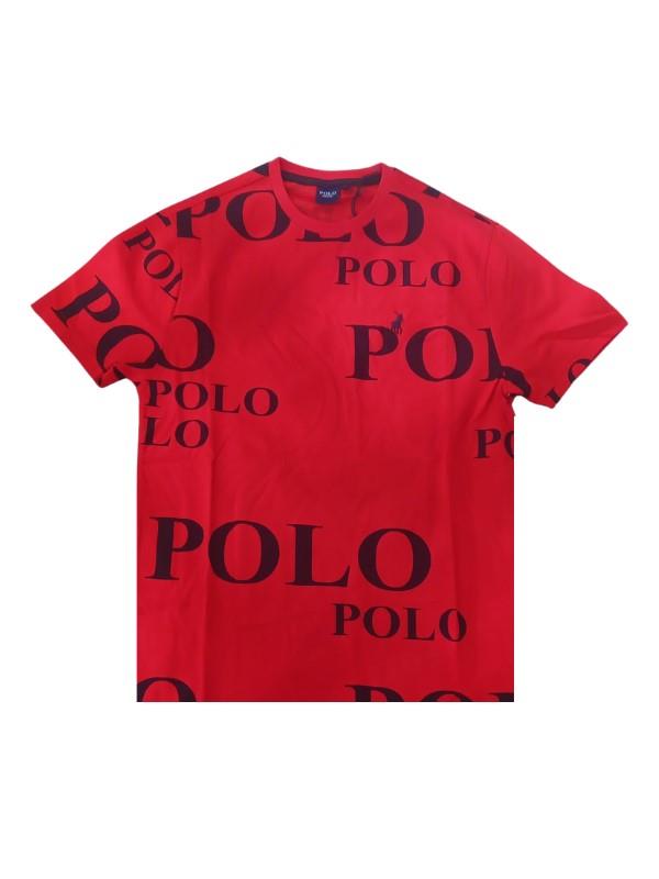 Polo T-Shirt Broken Embroidery Red