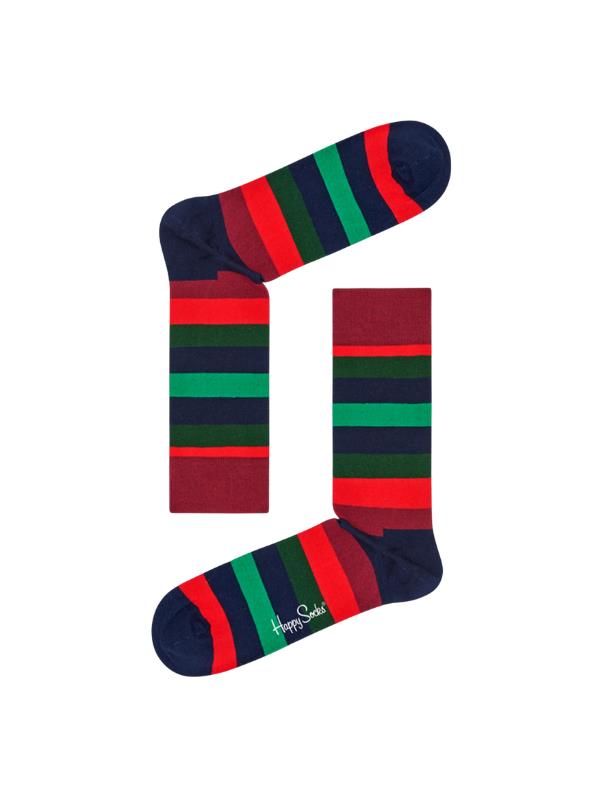 Happy Socks Stripes Navy-Green-Red