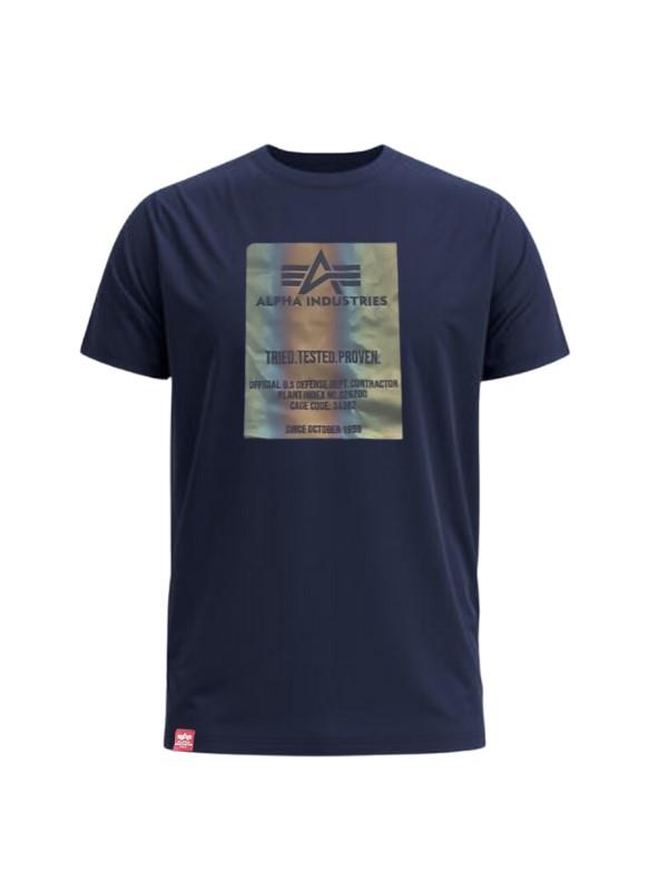 Alpha T-Shirt Block Rainbow Navy